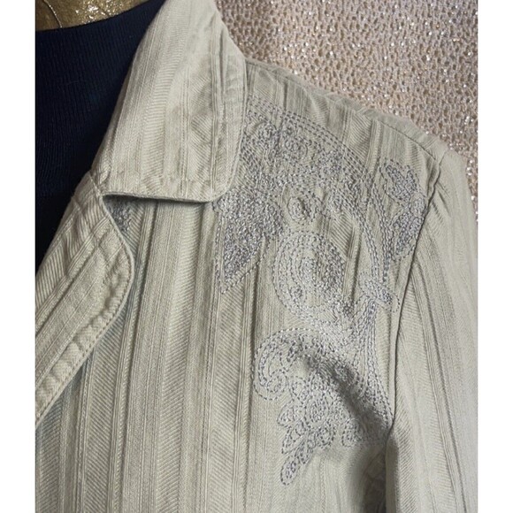Johnny Was Embroidery Cotton Blazer Sz M - Picture 3 of 9